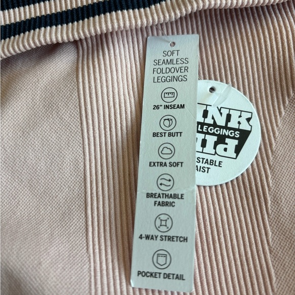 VS PINK FLIP IT SEAMLESS FOLDOVER LEGGINGS SIZE LARGE - Picture 5 of 12